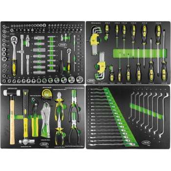 JBM Tools | 4 GEREEDSCHAPSKITS GECOATE MET KOOLSTOFVEZEL