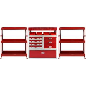Bedrijfswagen interieur - Bestelbus Opslag Stelling Kast Bedrijfswageninrichting - Metaal - Rood