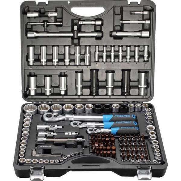 FORSAGE Gereedschapsset 150 delig 1/4 , 3/8 , 1/2 (6 punt, 4 - 32 mm) FORSAGE Gereedschapsset 150 delig 1/4 , 3/8 , 1/2 (6 punt, 4 - 32 mm)