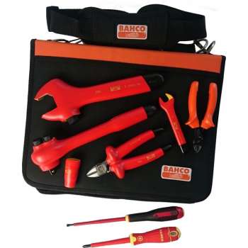Professionele BAHCO gereedschapset in tas, geïsoleerd 1000V.09, voor werken met spanning