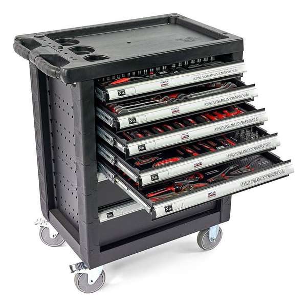 HBM 196-delige PREMIUM gereedschapswagen ZWART HBM 196-delige PREMIUM gereedschapswagen ZWART