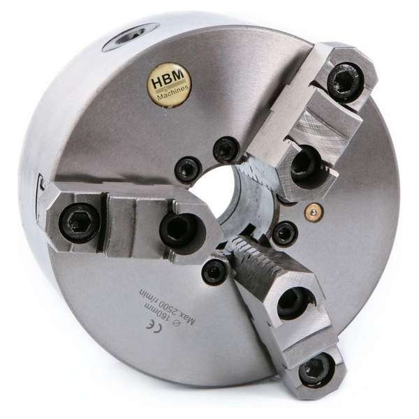 HBM 160 mm. 3 Klauwplaat met Opzetbekken HBM 160 mm. 3 Klauwplaat met Opzetbekken
