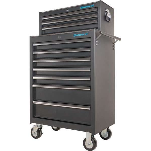 Datona® Gereedschapswagen 7 laden + gereedschapskist 3 laden - Zwart Datona® Gereedschapswagen 7 laden + gereedschapskist 3 laden - Zwart