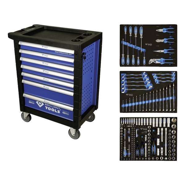 Brilliant Tools gereeds. trolley 207-delig BT153207 Brilliant Tools gereeds. trolley 207-delig BT153207