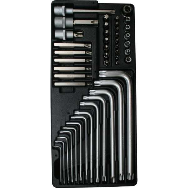 Hofftech Gevulde Gereedschapswagen-Tray Torx / Bitset (45 Delig) Hofftech Gevulde Gereedschapswagen-Tray Torx / Bitset (45 Delig)
