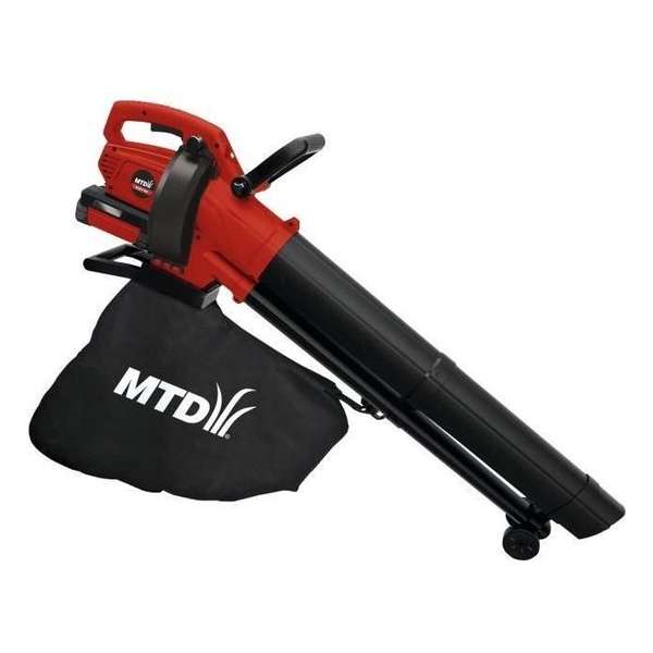 MTD Vacuümblazer batterij 36v 550w 4ah luchtsnelheid 76.6 m / s stroom 223 m3 / h 2 snelheden batterij en optionele lader MTD Vacuümblazer batterij 36v 550w 4ah luchtsnelheid 76.6 m / s stroom 223 m3 / h 2 snelheden batterij en optionele lader