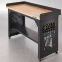 Datona® Werkbank PRO - bamboe werkblad - legbord - 150 cm -  Zwart