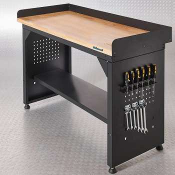 Datona® Werkbank PRO - bamboe werkblad - legbord - 150 cm -  Zwart