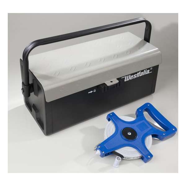 Westfalia Gereedschapsbox metaal + gratis 30m meetlint Westfalia Gereedschapsbox metaal + gratis 30m meetlint