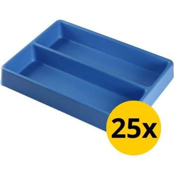 Datona® Vakverdeling met 2 compartimenten - 25 stuks - Blauw