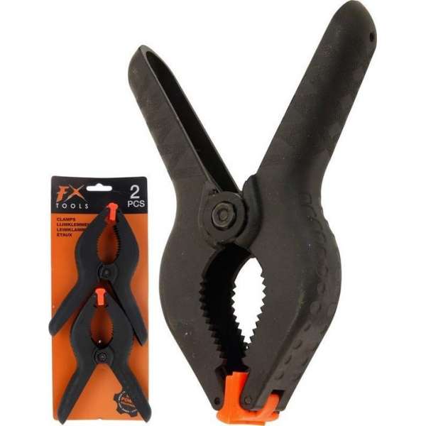 2x Zwarte lijmklemmen 15 cm 2x Zwarte lijmklemmen 15 cm