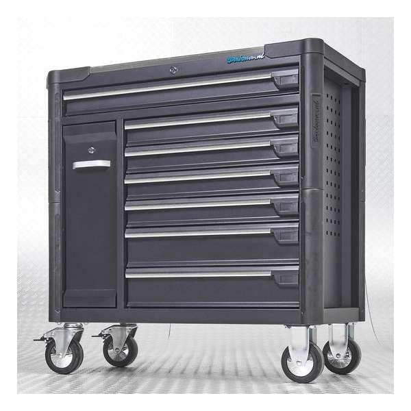 Datona® Gereedschapswagen met deur tech-line 100 cm - Mat Zwart Datona® Gereedschapswagen met deur tech-line 100 cm - Mat Zwart