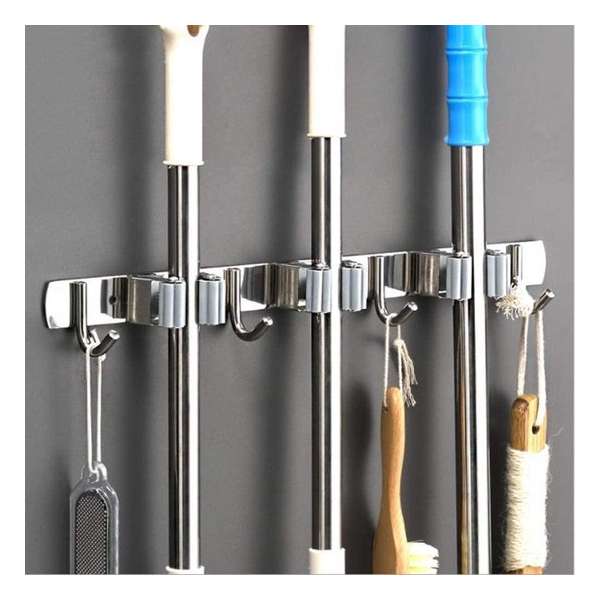 Gereedschapshouder | Wandhouder | Garage Organizer | Roestvrijstaal | 3 Houders | 4 Haken Gereedschapshouder | Wandhouder | Garage Organizer | Roestvrijstaal | 3 Houders | 4 Haken