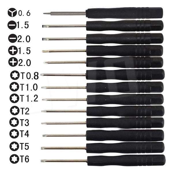 OWO - mini torx schroevendraaier set 13 stuks maat OWO - mini torx schroevendraaier set 13 stuks maat