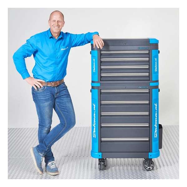Datona® Verrijdbare gereedschapswagen met gereedschapskist L - Premium serie - Mat Zwart Datona® Verrijdbare gereedschapswagen met gereedschapskist L - Premium serie - Mat Zwart