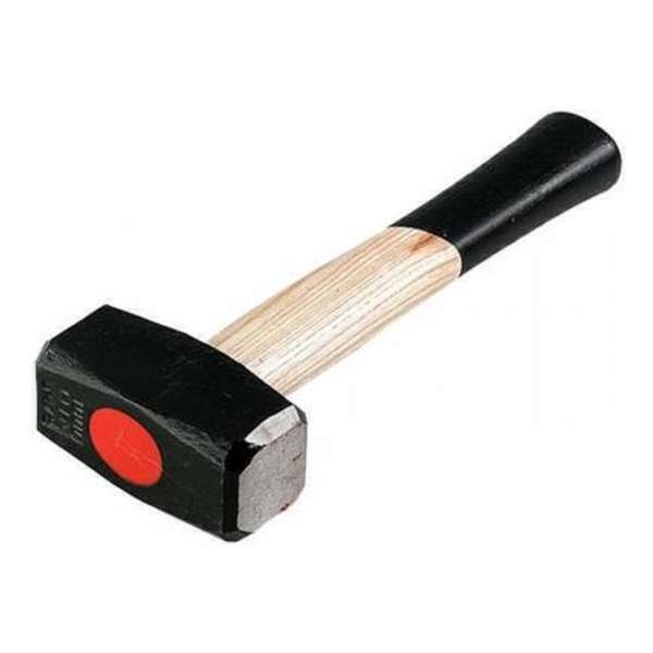 Vuist / moker 2000 gr met houten steel met losse rubber dop Vuist / moker 2000 gr met houten steel met losse rubber dop