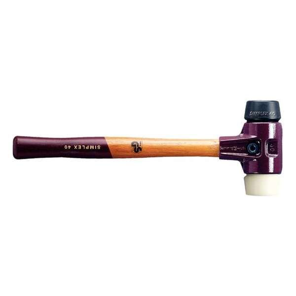 Halder 3028060 Simplex Hamer - Nylon/Rubber - Hout - 1520gr - 60mm Halder 3028060 Simplex Hamer - Nylon/Rubber - Hout - 1520gr - 60mm