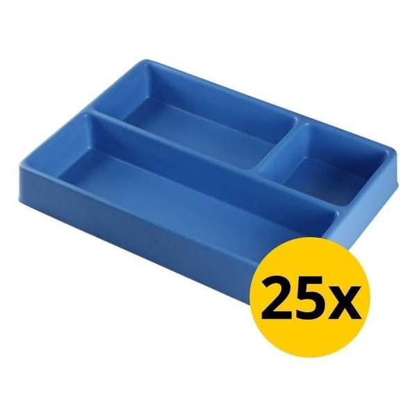 Datona® Vakverdeling met 3 compartimenten - 25 stuks - Blauw Datona® Vakverdeling met 3 compartimenten - 25 stuks - Blauw