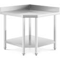 Royal Catering Roestvrij staal hoektafel- 90 x 70 cm - 300 kg capaciteit