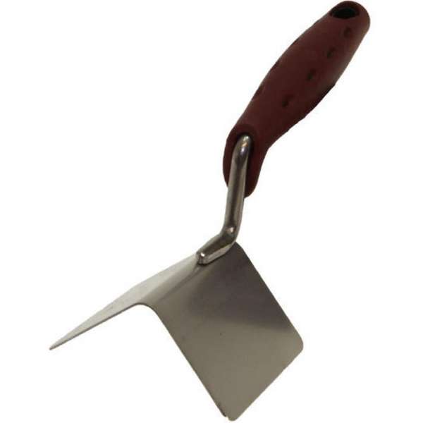 Doordagt Hoek troffel RVS - 60 mm x 80 mm - uitw. dubbel- met softgrip Doordagt Hoek troffel RVS - 60 mm x 80 mm - uitw. dubbel- met softgrip