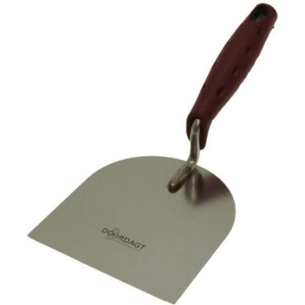 Doordagt Stukadoors troffel RVS - rond - met softgrip Doordagt Stukadoors troffel RVS - rond - met softgrip