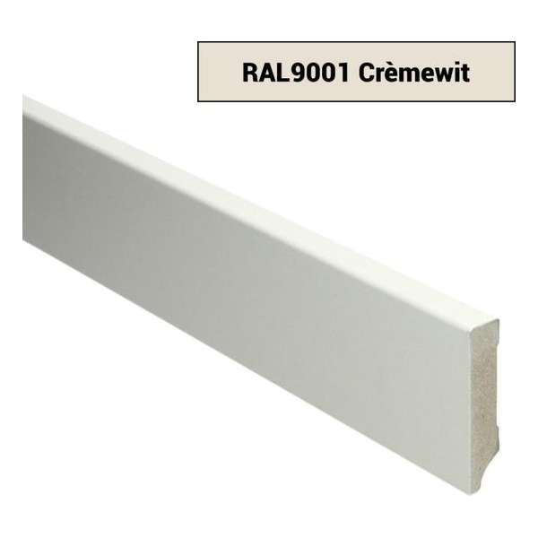 Hoge plinten - MDF - Moderne plint 70x15 mm - Wit - Voorgelakt - RAL 9001 - Per stuk 2,4m Hoge plinten - MDF - Moderne plint 70x15 mm - Wit - Voorgelakt - RAL 9001 - Per stuk 2,4m