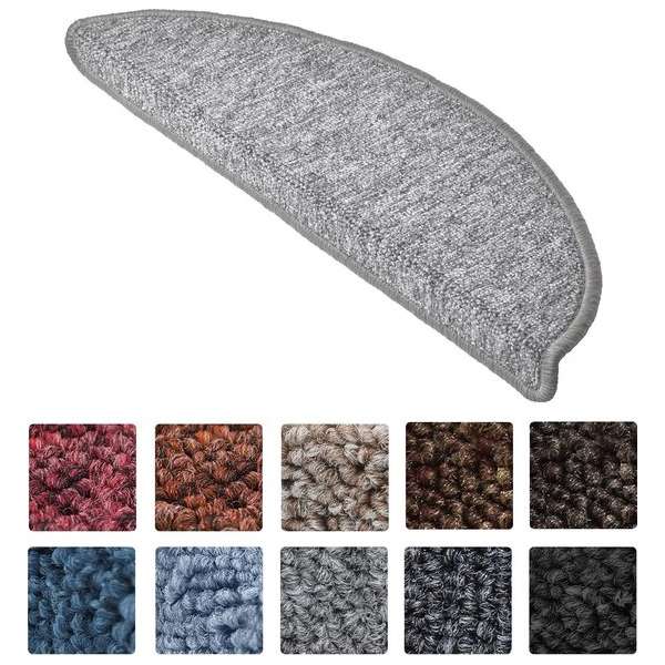 Beautissu Trapmatten ProStair - 15 stuks - 56x20cm - trapmat zelfklevend afgerond - grijs Beautissu Trapmatten ProStair - 15 stuks - 56x20cm - trapmat zelfklevend afgerond - grijs
