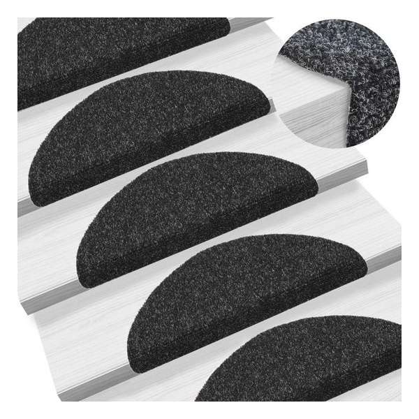 Trapmat (INCL antistofdoekjes) zelfklevend trappenmat trapmatten set 15delig zwart 54x16x4cm Trapmat (INCL antistofdoekjes) zelfklevend trappenmat trapmatten set 15delig zwart 54x16x4cm