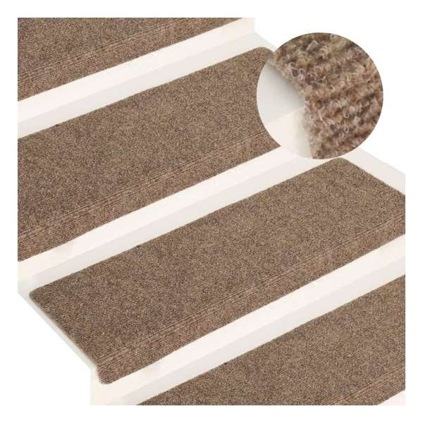 vidaXL Trapmatten 15 st 65x25 cm naaldvilt crèmekleurig vidaXL Trapmatten 15 st 65x25 cm naaldvilt crèmekleurig