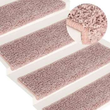 vidaXL Trapmatten 15 st 65x25 cm wit en roze