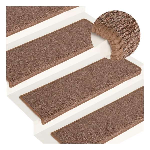 vidaXL Trapmatten 15 st 65x25 cm bruin vidaXL Trapmatten 15 st 65x25 cm bruin