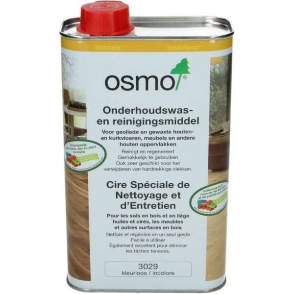 Onderhoudswas - OSMO - 3029 - Naturel - 1L - Kleurloos - Reinigt - Regenereert - houtreiniger Onderhoudswas - OSMO - 3029 - Naturel - 1L - Kleurloos - Reinigt - Regenereert - houtreiniger