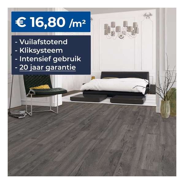 HDM Homebrand Laminaat - Finesse Grey Oak - Vloer - Kliksysteem – Embossed - 8mm – V-groef - 20 Jaar Garantie HDM Homebrand Laminaat - Finesse Grey Oak - Vloer - Kliksysteem – Embossed - 8mm – V-groef - 20 Jaar Garantie