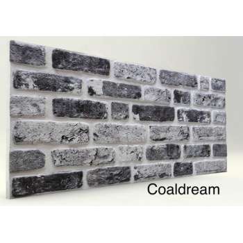 ARMAN`S DECOR 4 x 3D Wandpanelen (2m2), Coaldream, bakstenen effect, steenstrips, gevelbekleding binnen/buiten,EPS,piepschuim