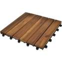 vidaXL Terrastegels acaciahout 30 x 30 cm verticaal patroon (10 stuks)