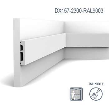 Orac Decor DX157-2300 Vloerplint| Afgelakt RAL9003 | L 230 x H 6,6 x B 1,3 cm