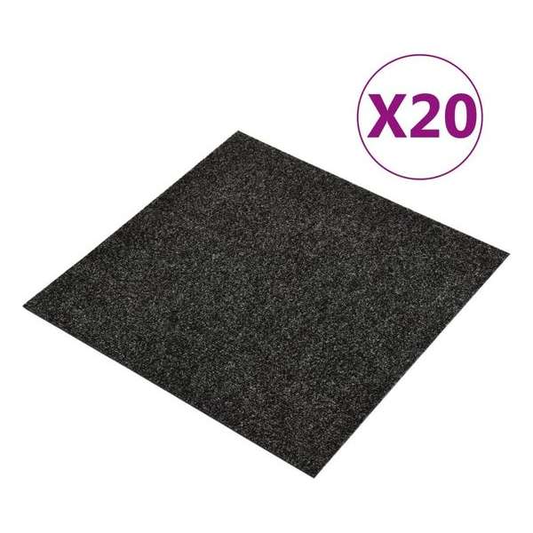 vidaXL Tapijttegels 20 st 5 m² zwart vidaXL Tapijttegels 20 st 5 m² zwart