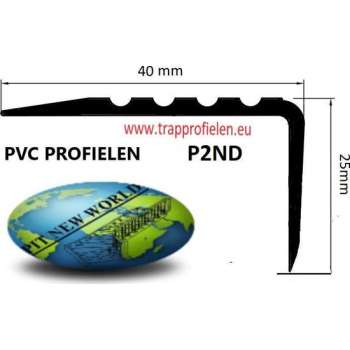 PVC -ANTISLIP TRAPPROFIEL -ZELFKLEVEND ZWART P2ND 41X25 mm X 150 cm X (set van15 stuks )