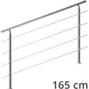 Monzana trapleuning edelstaal – 160 cm met 4 horizontale spijlen – balustrade