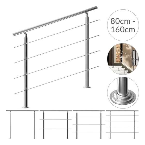Monzana trapleuning edelstaal – 80 cm zonder spijlen – balustrade Monzana trapleuning edelstaal – 80 cm zonder spijlen – balustrade