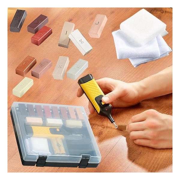 Complete Laminaat Reparatieset - Repair Kit - Reparatie Set Voor Laminaat & Parket Vloeren - Met 11 Wax Staven