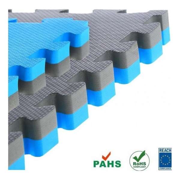 EVA Foam vechtsport puzzeltegel Antr./Blauw | 100x100cm | 2cm dik EVA Foam vechtsport puzzeltegel Antr./Blauw | 100x100cm | 2cm dik