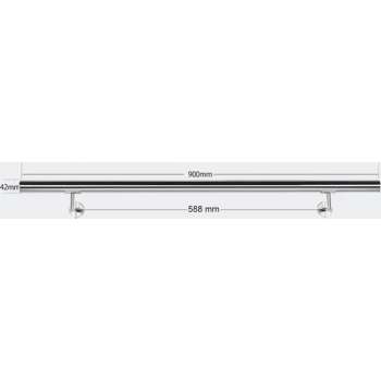 Roestvrij stalen leuning, trapleuning 90 cm - trap leuning rvs geborsteld - met houders - 900 mm - Multistrobe