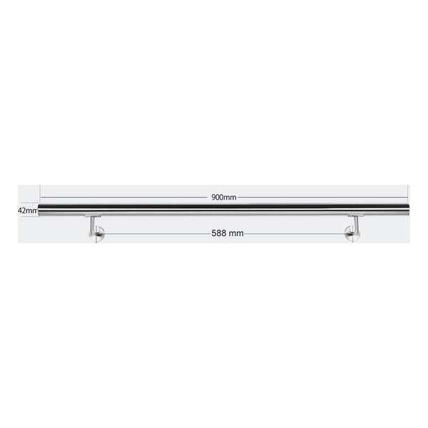 Roestvrij stalen leuning, trapleuning 90 cm - trap leuning rvs geborsteld - met houders - 900 mm - Multistrobe Roestvrij stalen leuning, trapleuning 90 cm - trap leuning rvs geborsteld - met houders - 900 mm - Multistrobe