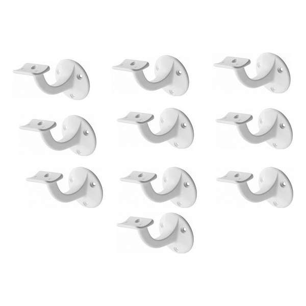 Leuninghouder Wit - Opschroef - Hol zadel  Hermeta - 3500-79 - 10 stuks