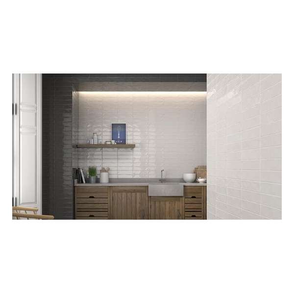 1m² - Wandtegels Keuken / Badkamer Allegro White Glans - 7,5x28 cm 1m² - Wandtegels Keuken / Badkamer Allegro White Glans - 7,5x28 cm