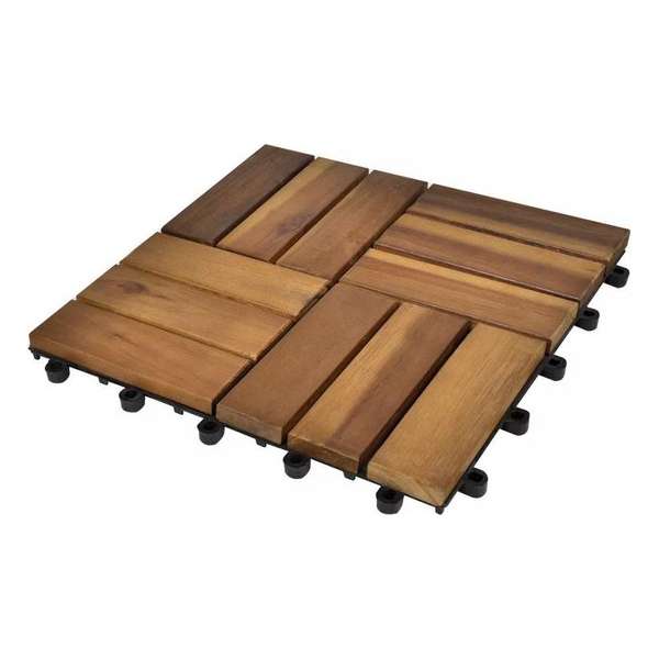 Terrastegels - Acacia hardhout en kunststof - 30 x 30 cm - 20 st Terrastegels - Acacia hardhout en kunststof - 30 x 30 cm - 20 st
