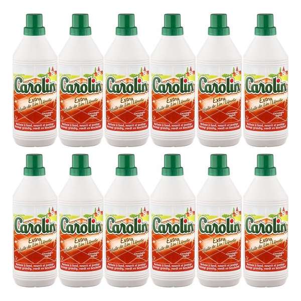 Carolin Vloerreiniger - Extra Lijnolie - 12 x 1L - Voordeelverpakking Carolin Vloerreiniger - Extra Lijnolie - 12 x 1L - Voordeelverpakking