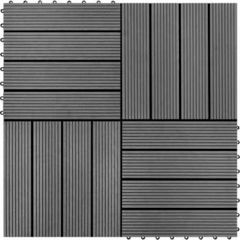 vidaXL 22 st Terrastegels 30x30 cm 2 m² HKC grijs