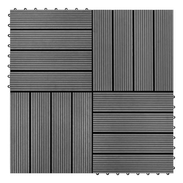vidaXL 22 st Terrastegels 30x30 cm 2 m² HKC grijs vidaXL 22 st Terrastegels 30x30 cm 2 m² HKC grijs